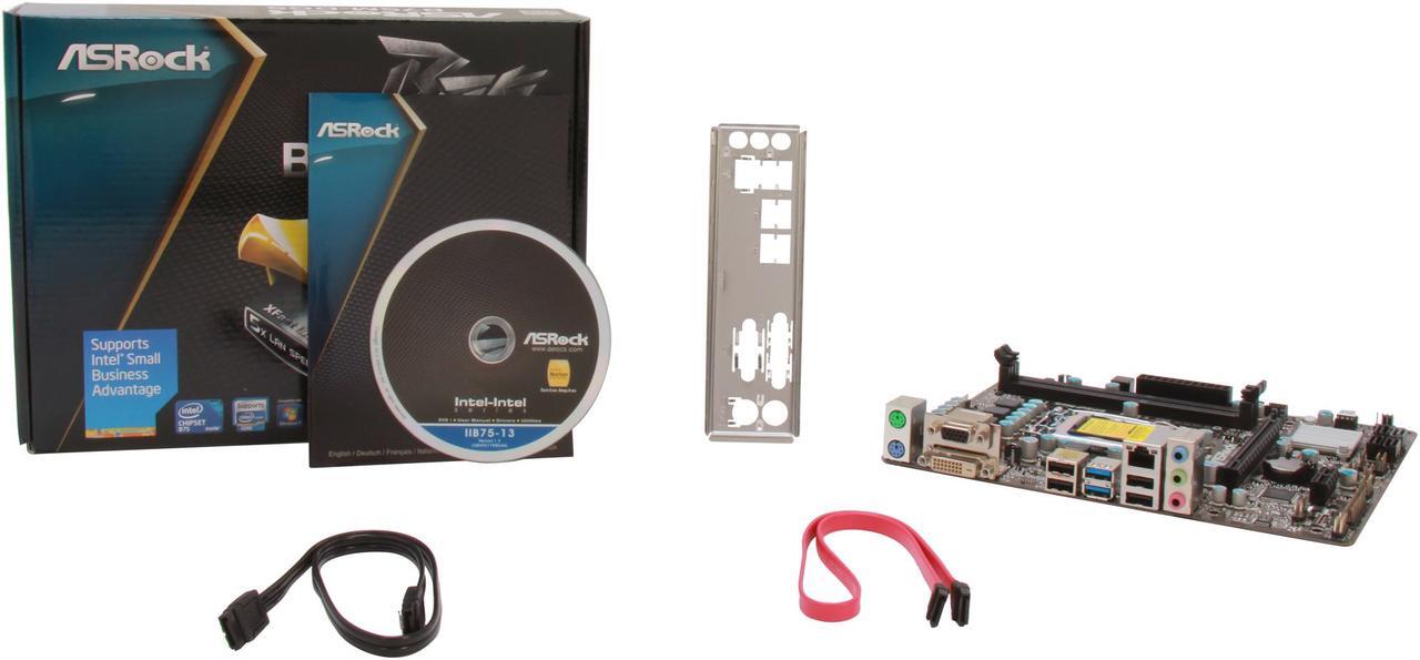 Alt view image 5 of 5 - ASRock B75M-DGS LGA 1155 Intel B75 USB 3.0 Micro ATX Intel Motherboard