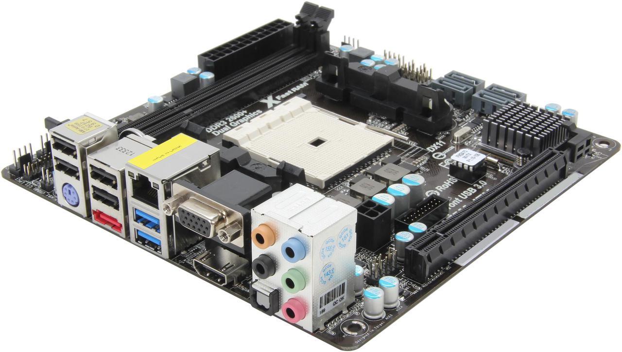 Main image of ASRock FM2A75M-ITX FM2 AMD A75 (Hudson D3) SATA 6Gb/s USB 3.0 HDMI Mini ITX AMD Motherboard