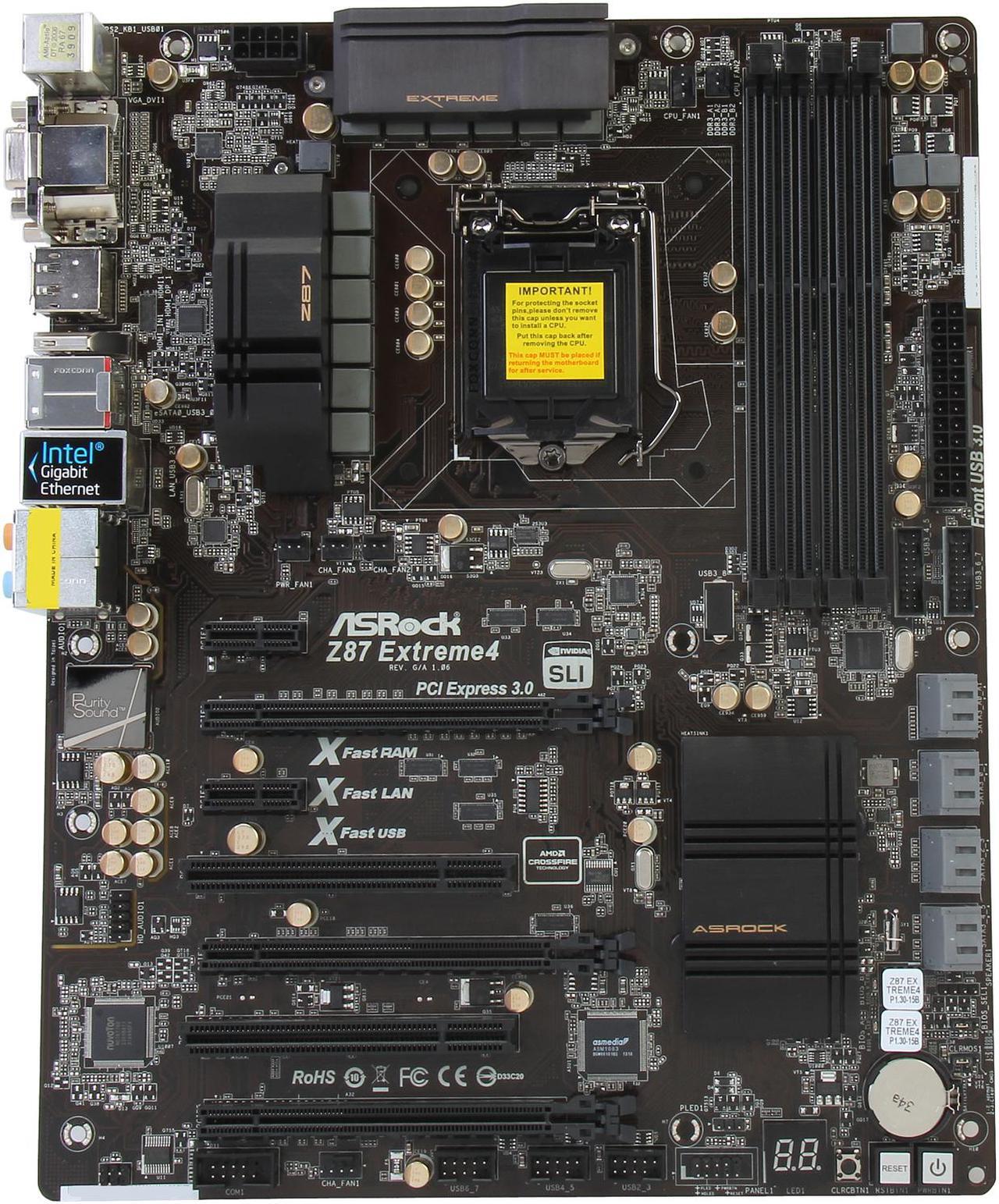 Alt view image 4 of 5 - ASRock Z87 Extreme4 LGA 1150 Intel Z87 HDMI USB 3.0 ATX Intel Motherboard