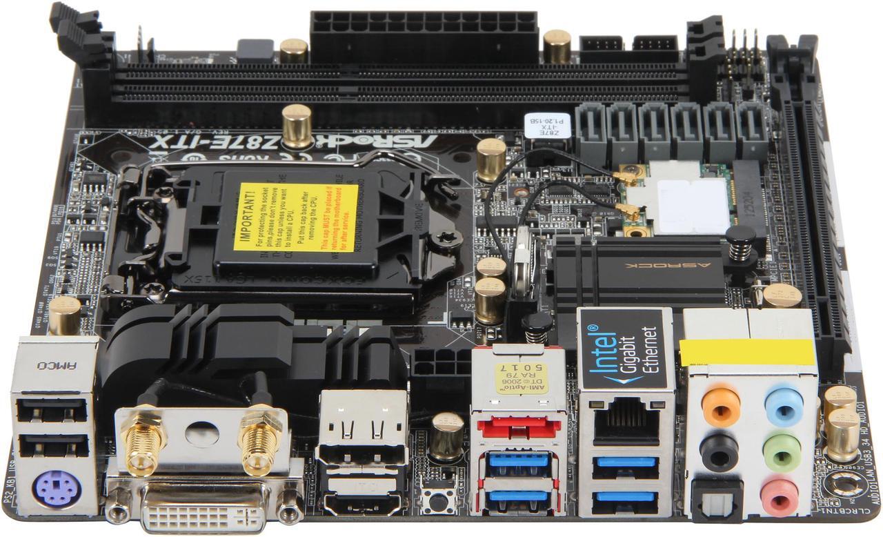 Alt view image 3 of 5 - ASRock Z87E-ITX LGA 1150 Intel Z87 HDMI USB 3.0 Mini ITX Intel I217V Lan 802.11ac WiFi Intel Motherboard