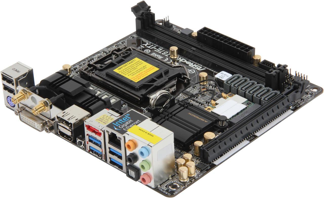 Main image of ASRock Z87E-ITX LGA 1150 Intel Z87 HDMI USB 3.0 Mini ITX Intel I217V Lan 802.11ac WiFi Intel Motherboard