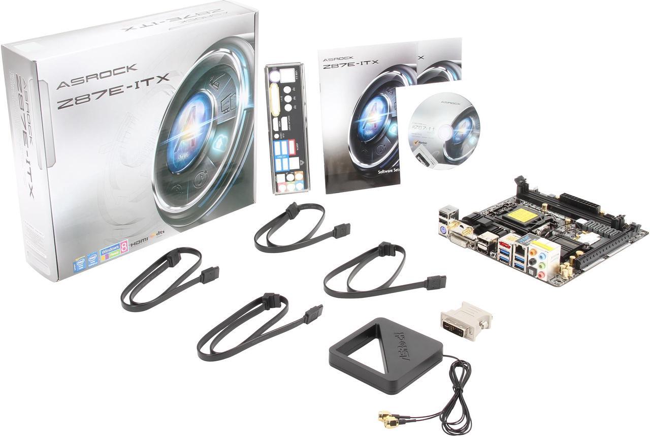 Alt view image 6 of 5 - ASRock Z87E-ITX LGA 1150 Intel Z87 HDMI USB 3.0 Mini ITX Intel I217V Lan 802.11ac WiFi Intel Motherboard