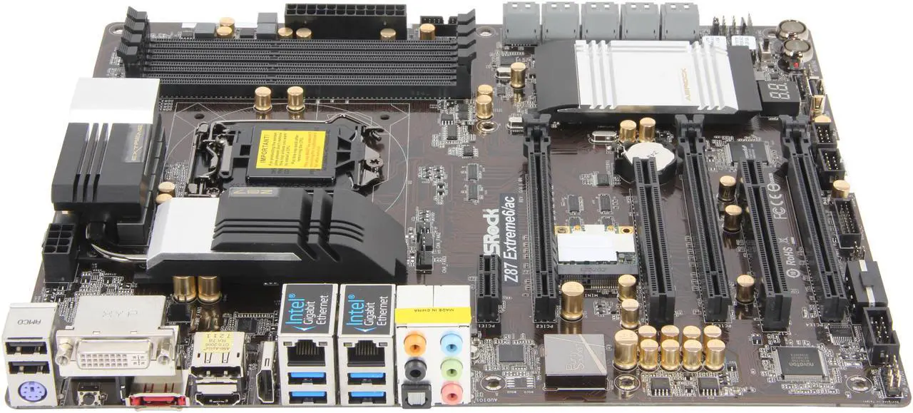 Alt view image 2 of 5 - ASRock Z87 Extreme6/ac LGA 1150 Intel Z87 HDMI USB 3.0 ATX Intel Motherboard