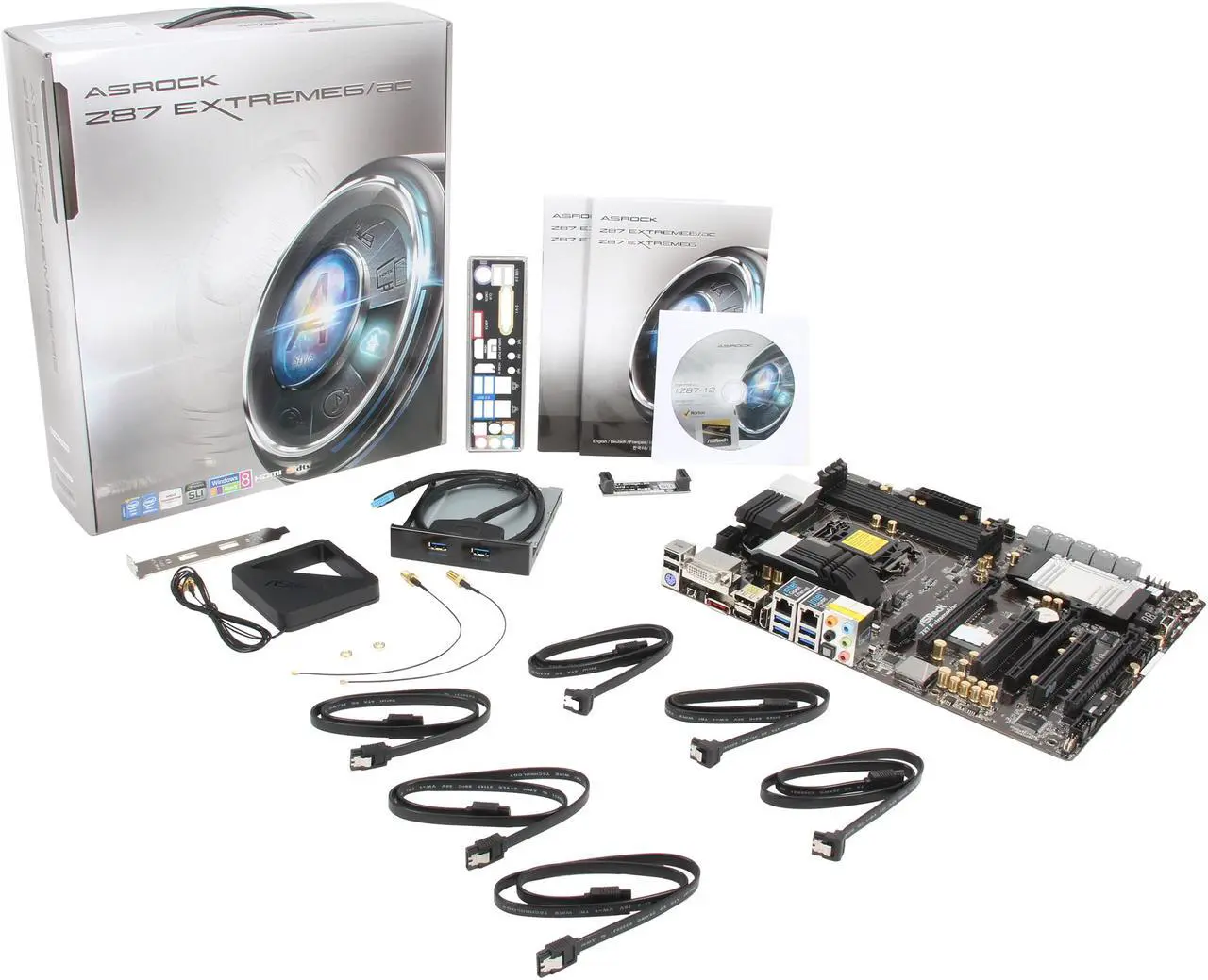 Alt view image 5 of 5 - ASRock Z87 Extreme6/ac LGA 1150 Intel Z87 HDMI USB 3.0 ATX Intel Motherboard