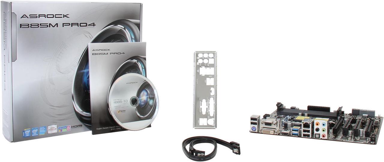 Alt view image 5 of 5 - ASRock B85M Pro4 LGA 1150 Intel B85 HDMI SATA 6Gb/s USB 3.0 Micro ATX Intel Motherboard
