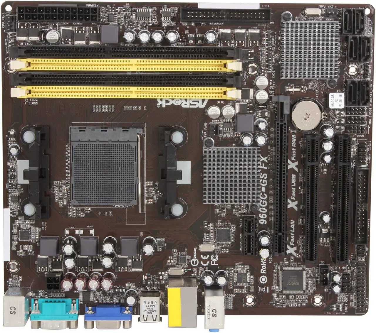 Alt view image 3 of 5 - ASRock 960GC-GS FX AM3+/AM3/AM2+ AMD 760G Micro ATX AMD Motherboard