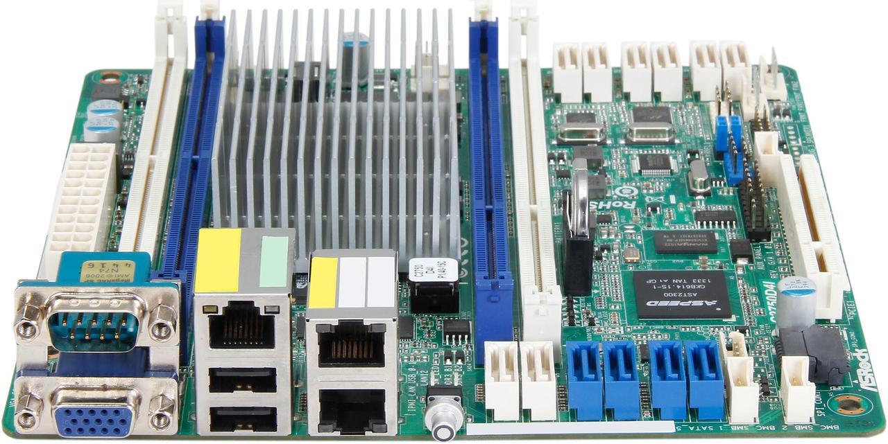 Alt view image 3 of 5 - AsRock Rack C2750D4I Mini ITX Server Motherboard FCBGA1283 DDR3 1600 / 1333