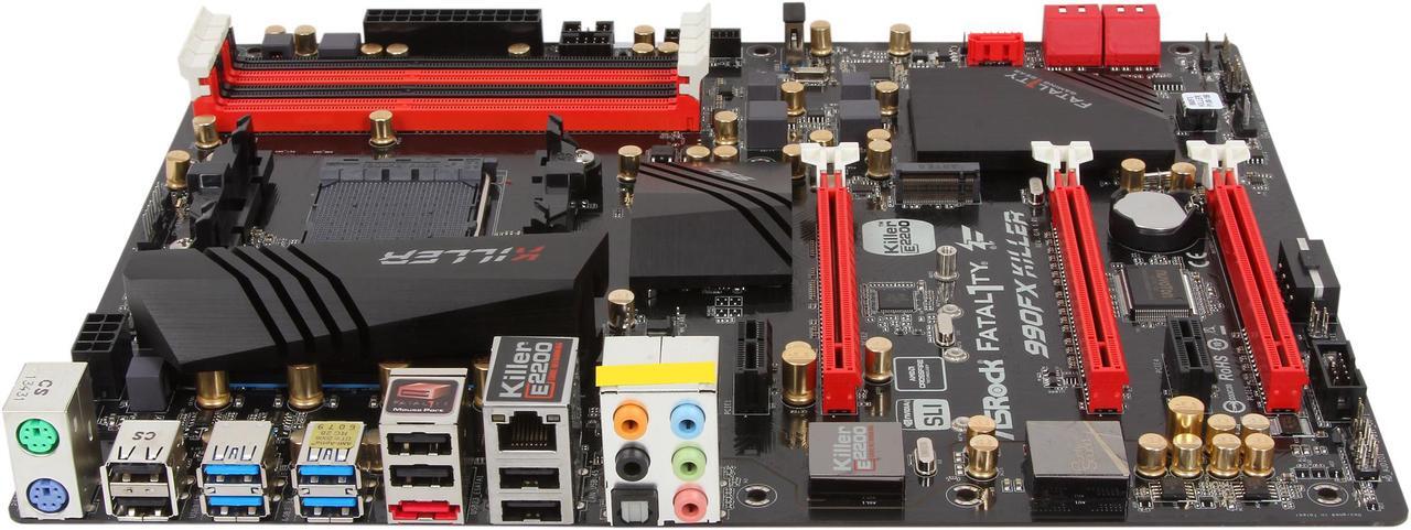 Alt view image 3 of 5 - ASRock ASRock Fatal1ty Gaming Fatal1ty 990FX Killer AM3+/AM3 AMD 990FX + AMD SB950 USB 3.0 ATX AMD Gaming Motherboard