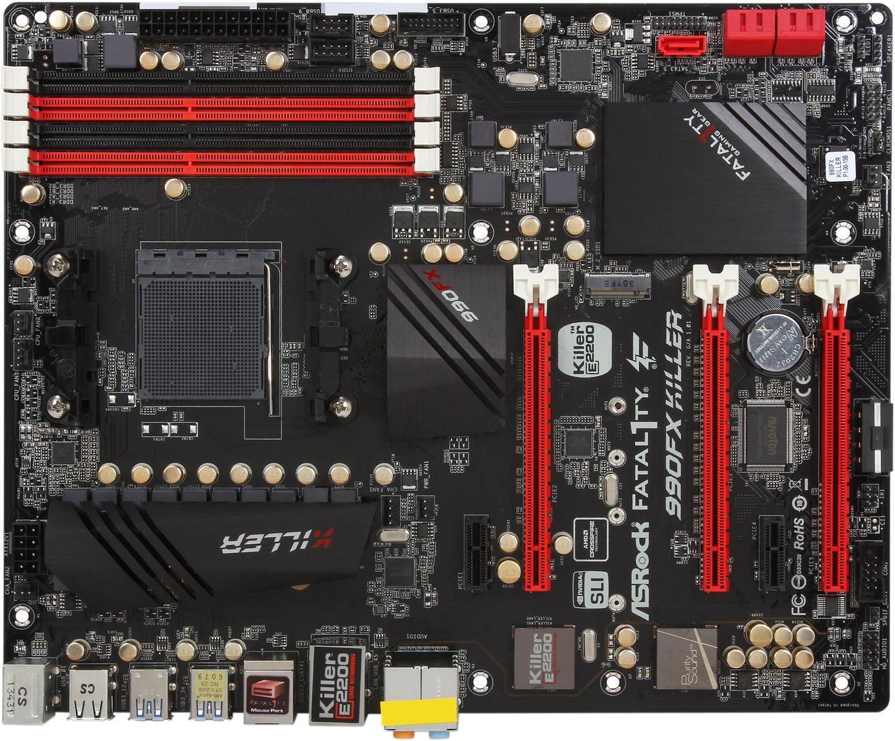 Alt view image 4 of 5 - ASRock ASRock Fatal1ty Gaming Fatal1ty 990FX Killer AM3+/AM3 AMD 990FX + AMD SB950 USB 3.0 ATX AMD Gaming Motherboard