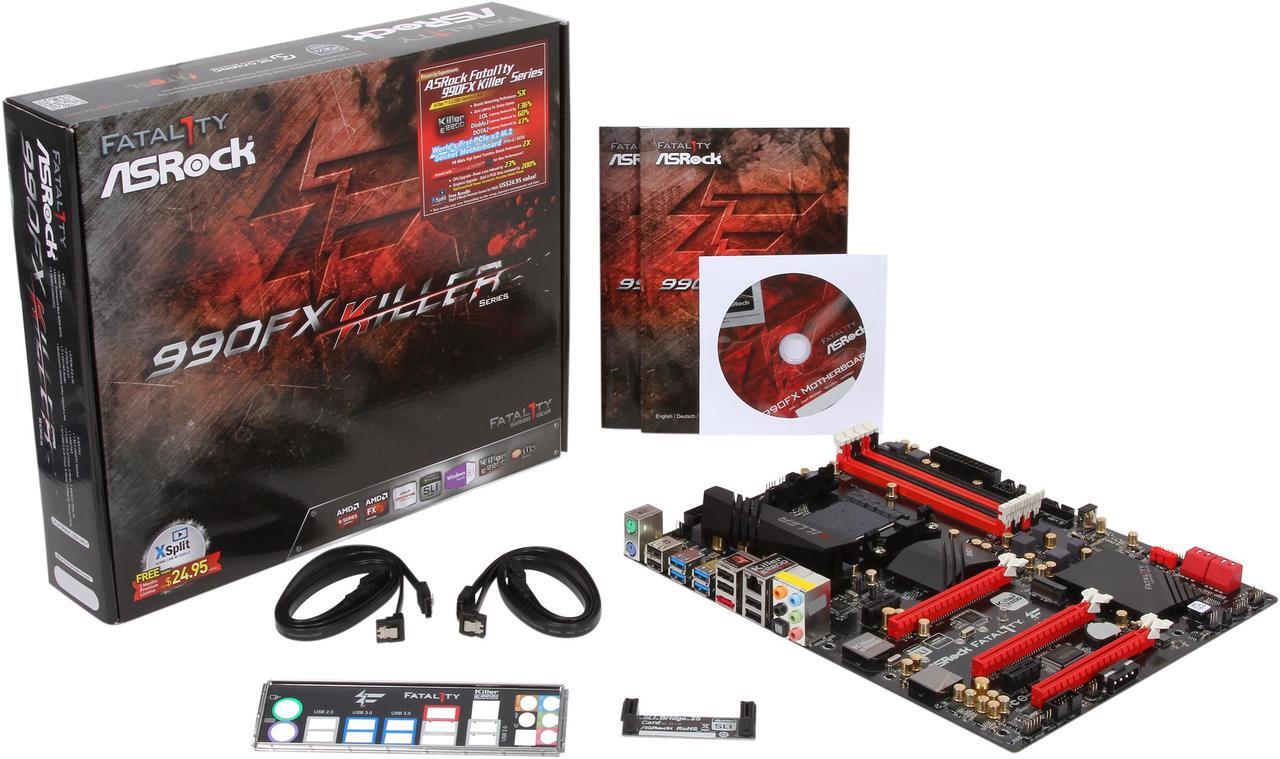 Alt view image 6 of 5 - ASRock ASRock Fatal1ty Gaming Fatal1ty 990FX Killer AM3+/AM3 AMD 990FX + AMD SB950 USB 3.0 ATX AMD Gaming Motherboard