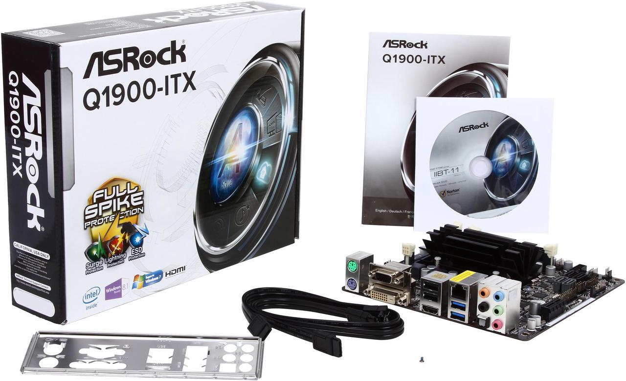 Alt view image 6 of 5 - ASRock Q1900-ITX Intel Celeron J1900 Motherboard / CPU / VGA Combo