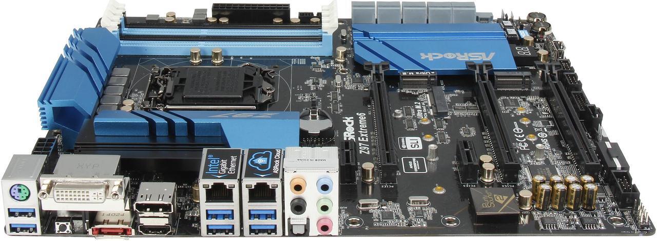 Alt view image 3 of 5 - ASRock Z97 Extreme6 LGA 1150 Intel Z97 HDMI SATA 6Gb/s USB 3.0 ATX Intel Motherboard