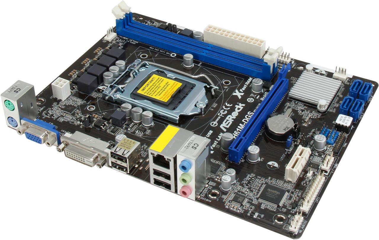 ASRock H61M-DGS R2.0 LGA 1155 Intel H61 Micro ATX Intel Motherboard