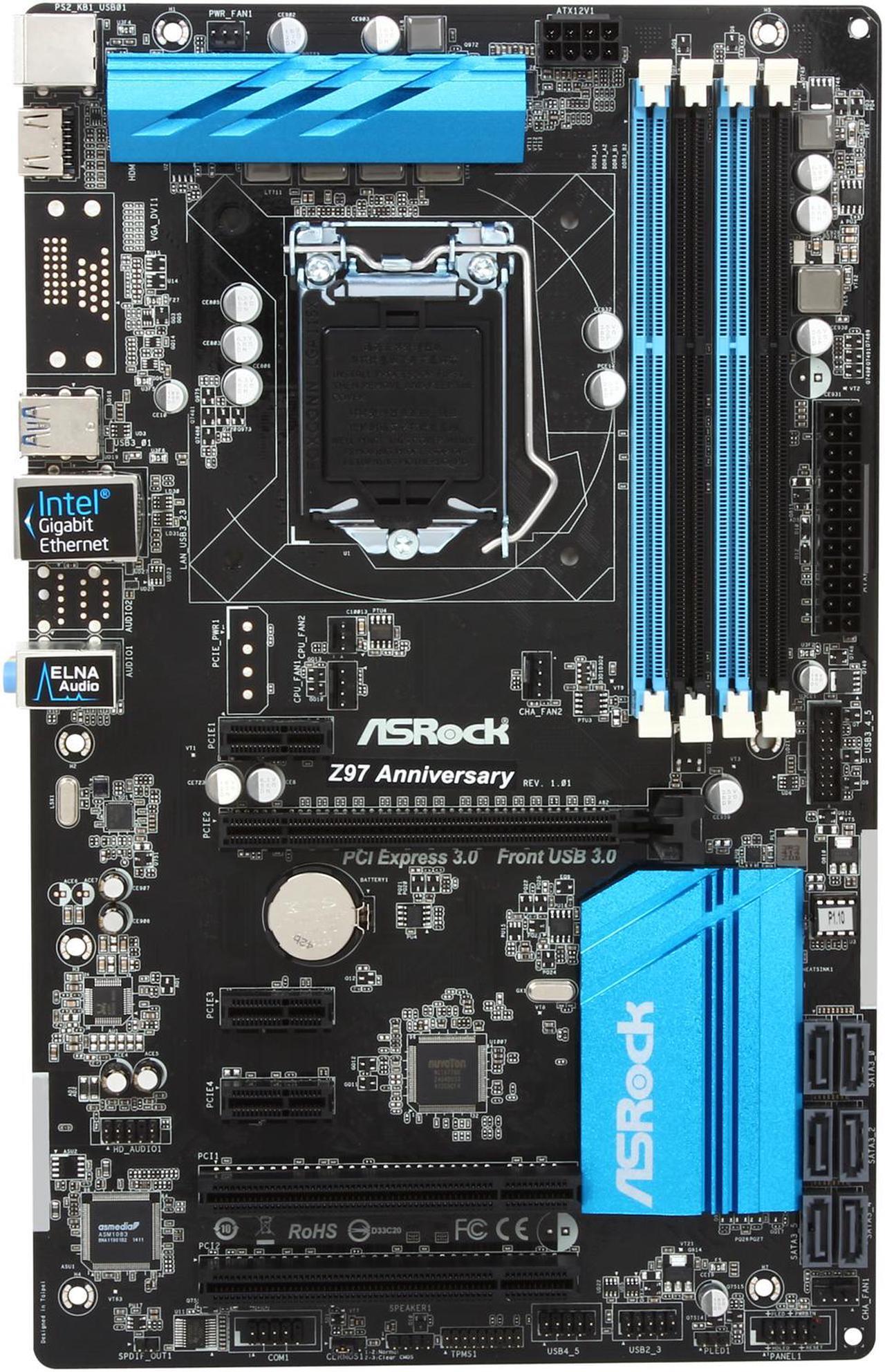 Alt view image 4 of 5 - ASRock Z97 Anniversary LGA 1150 Intel Z97 HDMI USB 3.0 ATX Intel Motherboard