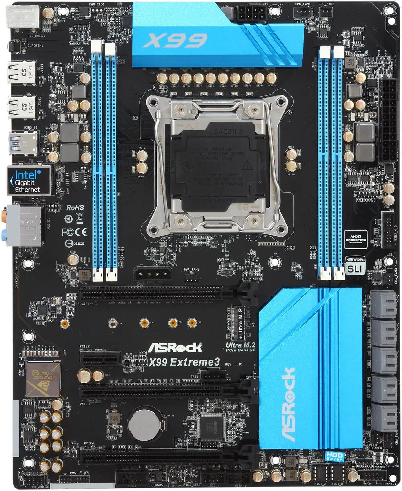 Alt view image 4 of 5 - ASRock X99 Extreme3 LGA 2011-v3 Intel X99 USB 3.0 ATX Intel Motherboard