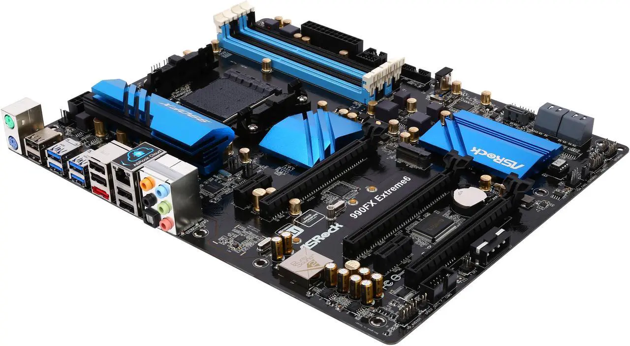 Main image of ASRock 990FX Extreme6 AM3+ Northbridge: AMD 990FX Southbridge: AMD SB950 USB 3.0 ATX AMD Motherboard