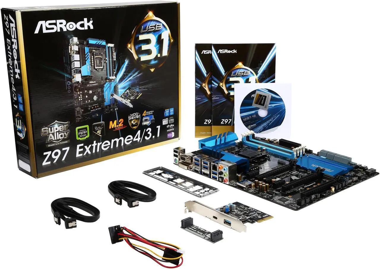 Alt view image 8 of 7 - ASRock Z97 Extreme4/3.1 LGA 1150 Intel Z97 HDMI USB 3.1 USB 3.0 ATX Intel Motherboard