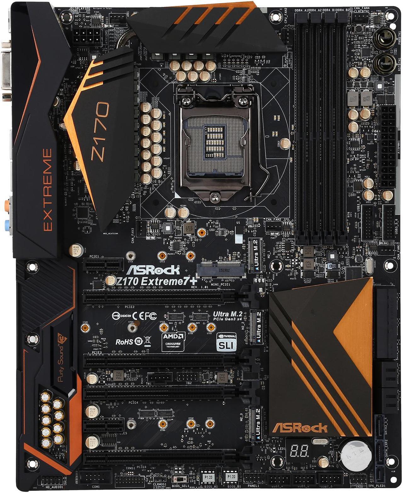 Alt view image 5 of 8 - ASRock Z170 Extreme7+ LGA 1151 Intel Z170 HDMI SATA 6Gb/s USB 3.1 USB 3.0 ATX Intel Motherboard