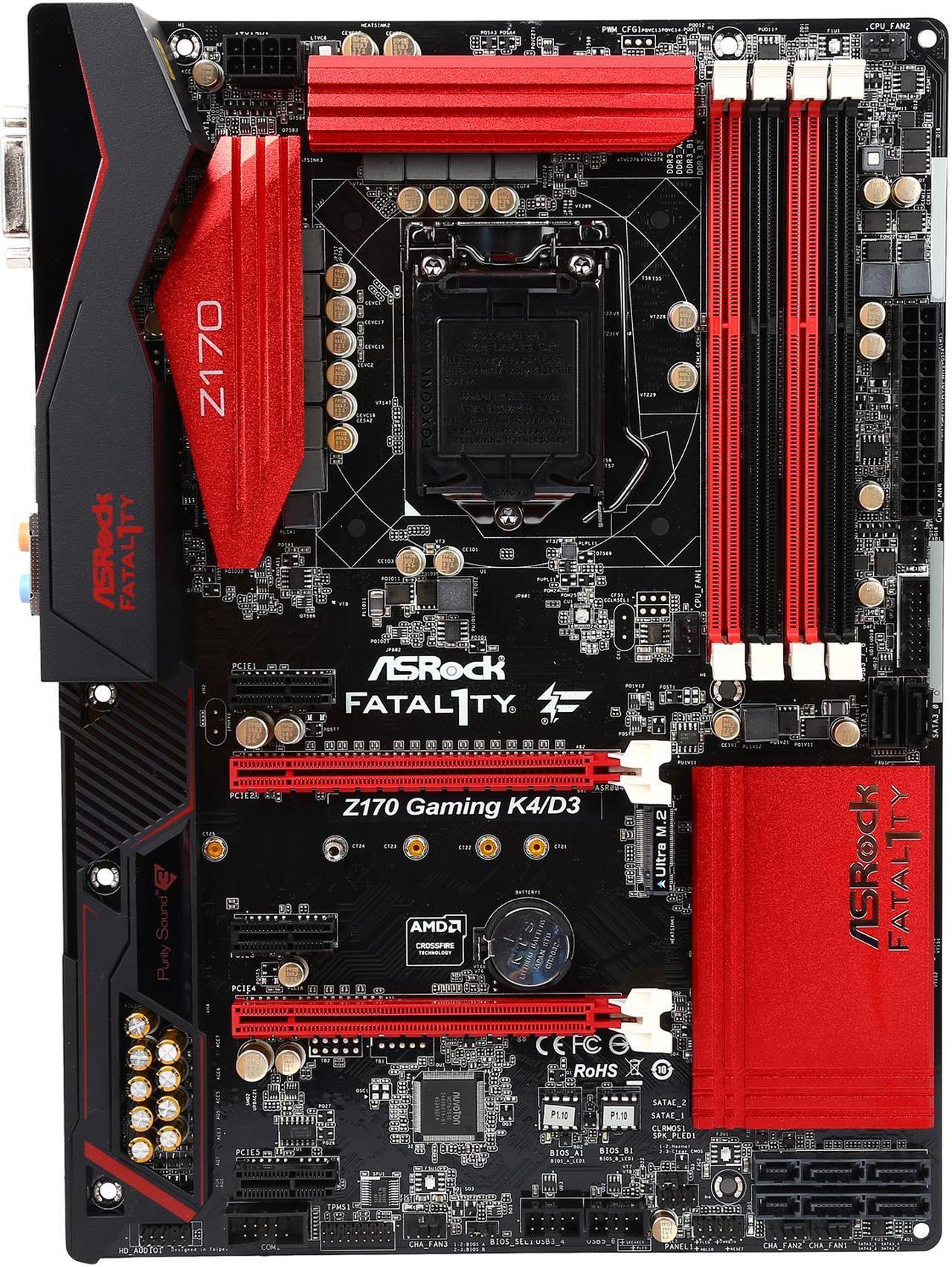 Alt view image 4 of 5 - ASRock ASRock Fatal1ty Gaming Z170 Gaming K4/D3 LGA 1151 Intel Z170 HDMI SATA 6Gb/s USB 3.0 ATX Intel Motherboard