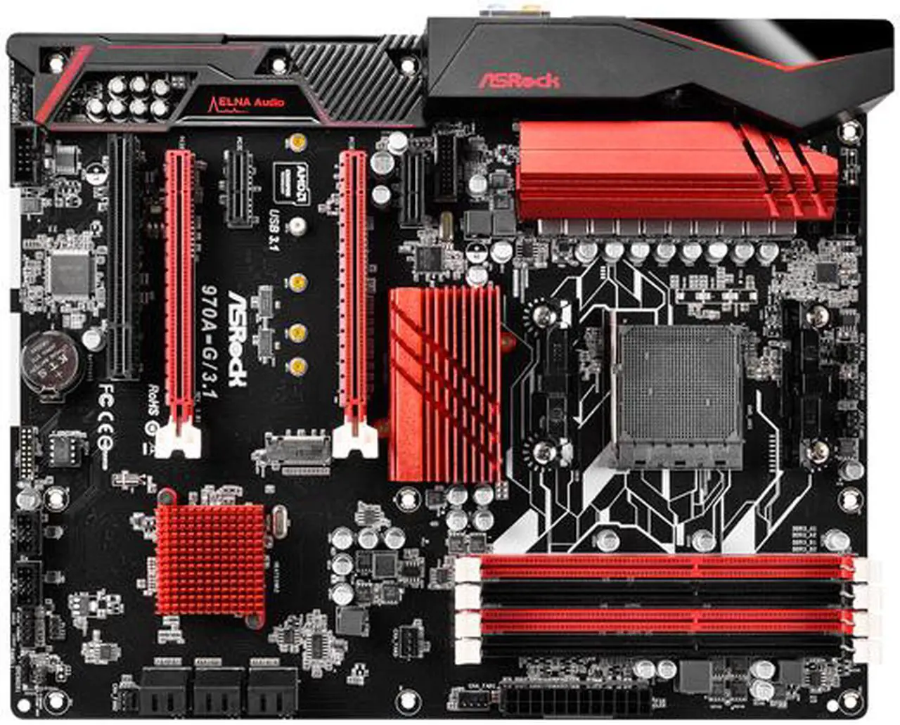 Alt view image 2 of 5 - ASRock 970A-G/3.1 AM3+/AM3 AMD 970 USB 3.1 USB 3.0 ATX AMD Motherboard