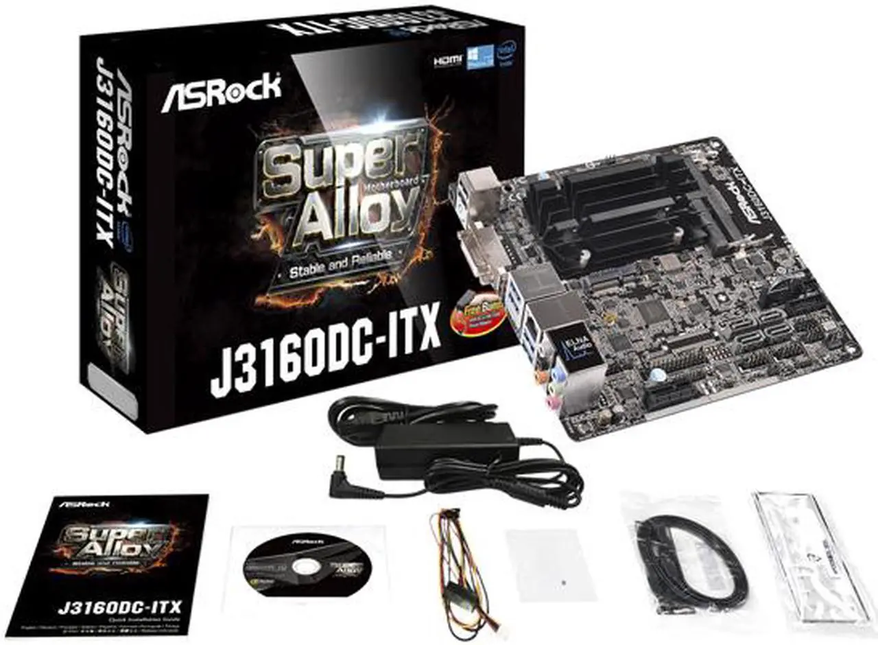 Alt view image 5 of 5 - ASRock J3160DC-ITX Mini ITX Motherboard / CPU Combo