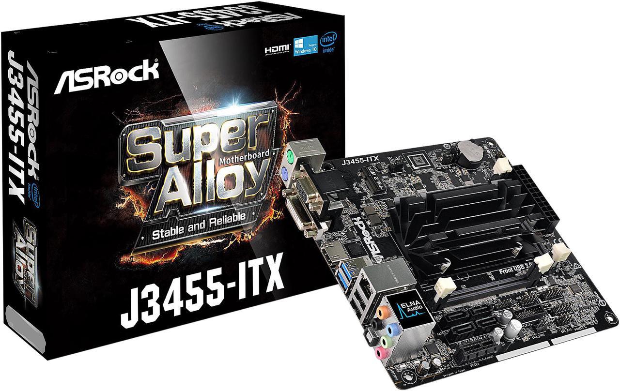 Alt view image 7 of 7 - ASRock J3455-ITX Intel Quad-Core Processor J3455 (up to 2.3GHz) Mini ITX Motherboard / CPU Combo