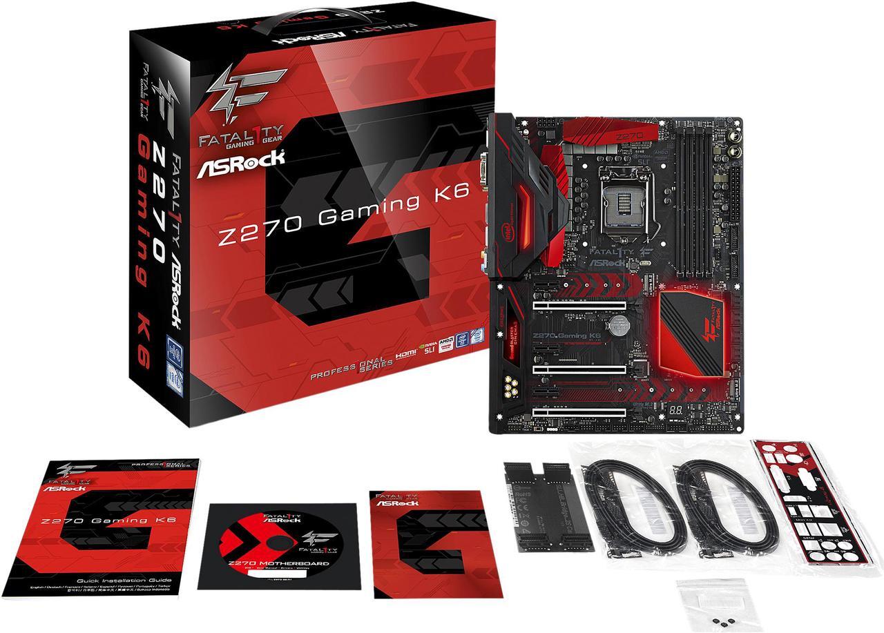 Alt view image 6 of 7 - ASRock Fatal1ty Z270 Gaming K6 LGA 1151 Intel Z270 HDMI USB 3.1 ATX Motherboards - Intel