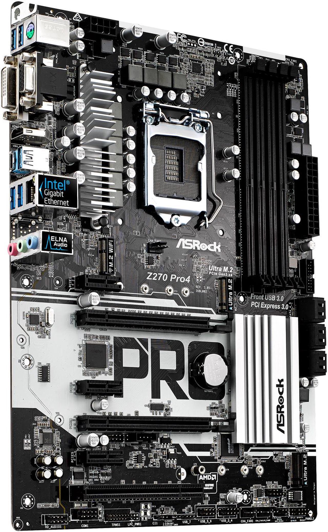 Alt view image 3 of 6 - ASRock Z270 Pro4 LGA 1151 Intel Z270 HDMI USB 3.0 ATX Motherboards - Intel
