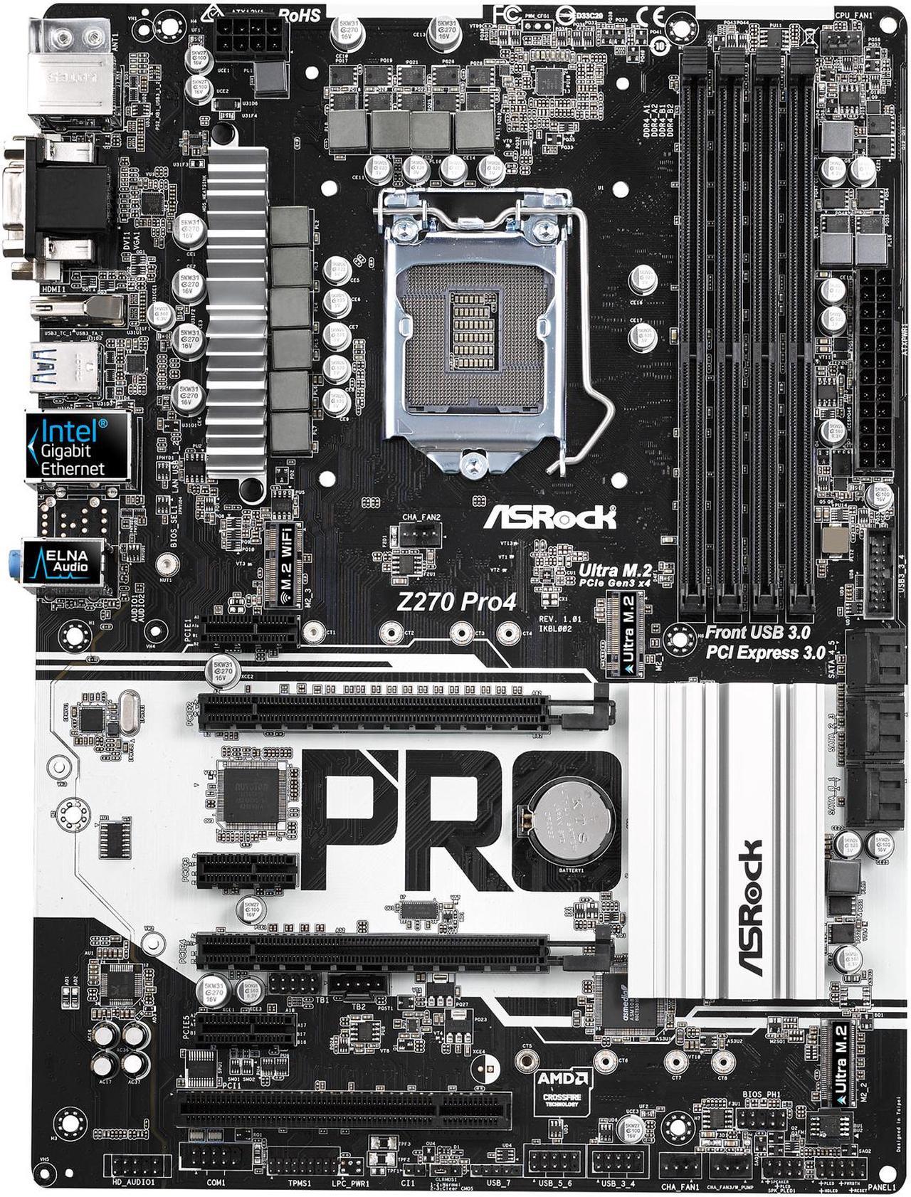 Alt view image 2 of 6 - ASRock Z270 Pro4 LGA 1151 Intel Z270 HDMI USB 3.0 ATX Motherboards - Intel
