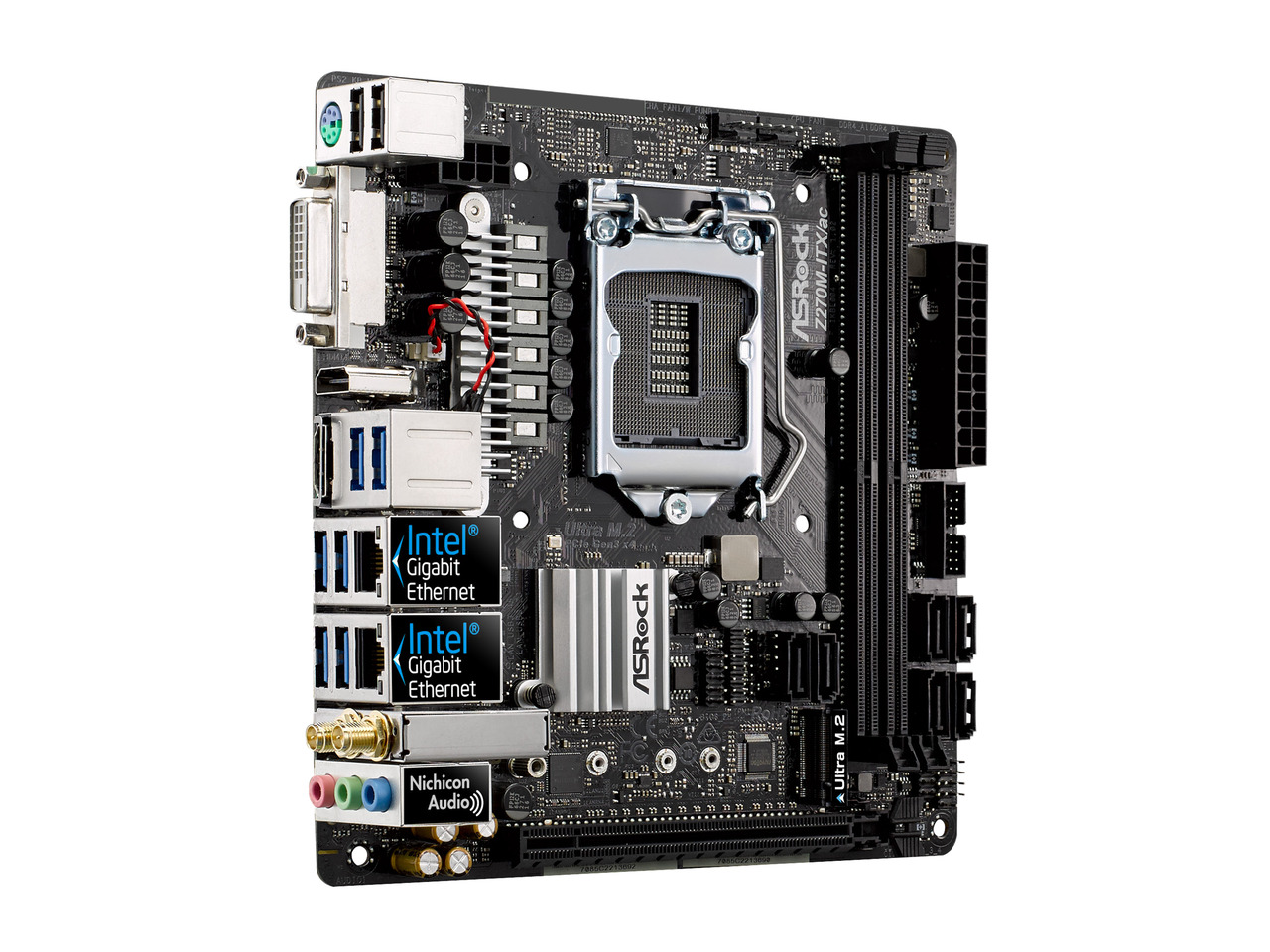 ASRock Z370M-ITX/ac LGA 1151 Mini ITX Motherboard – Intel Z370, DDR4, Wi-Fi