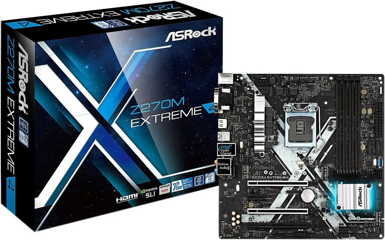 Alt view image 7 of 7 - ASRock Z270M EXTREME 4 LGA 1151 Intel Z270 HDMI USB 3.1 USB 3.0 Micro ATX Motherboards - Intel