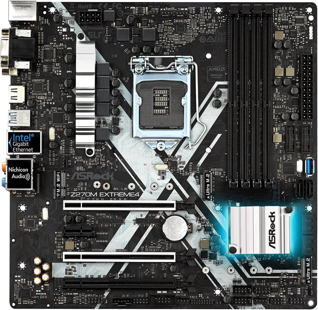 Main image of ASRock Z270M EXTREME 4 LGA 1151 Intel Z270 HDMI USB 3.1 USB 3.0 Micro ATX Motherboards - Intel