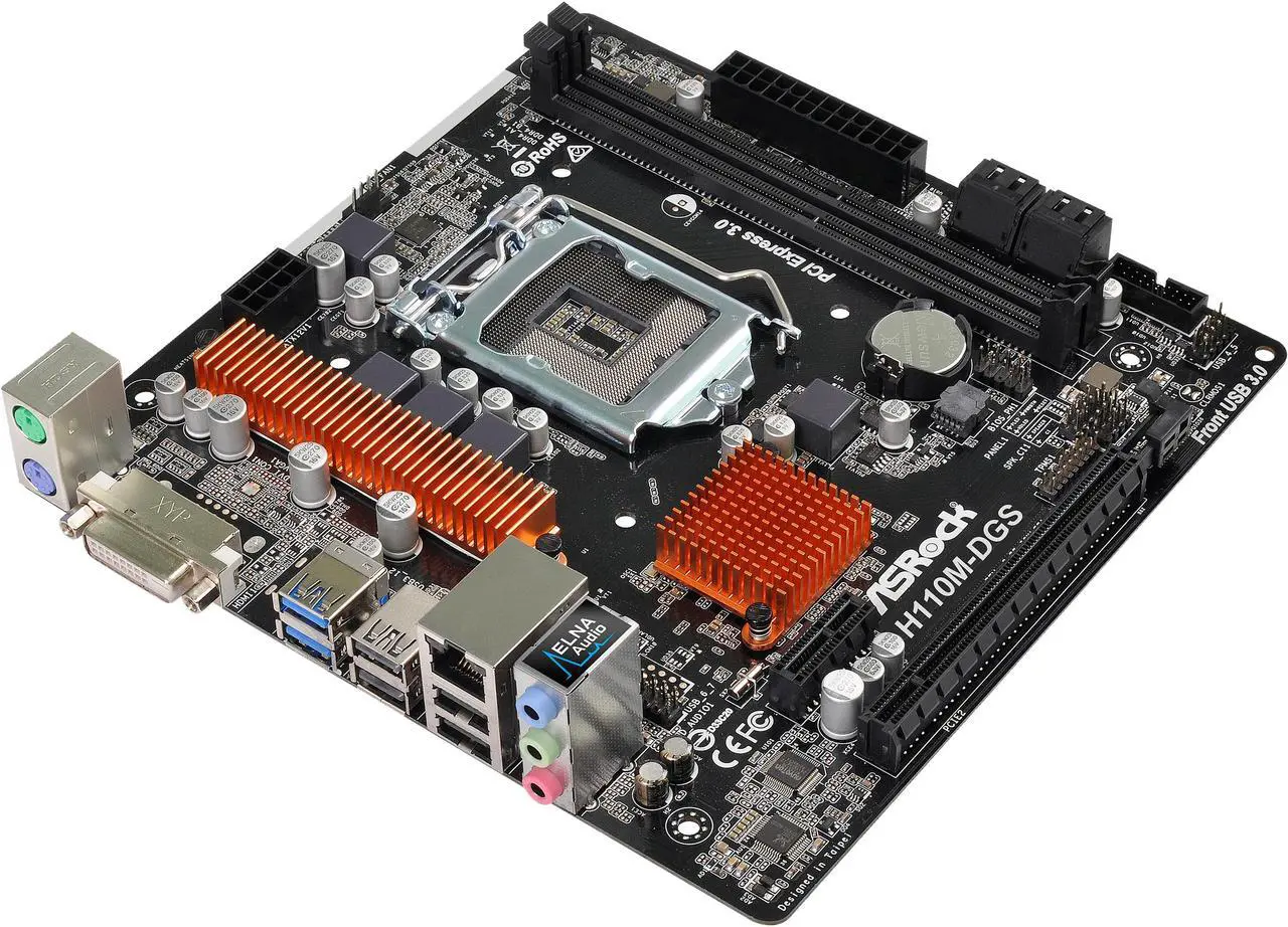 Main image of ASRock H110M-DGS R3.0 LGA 1151 Intel H110 USB 3.0 Micro ATX Motherboards - Intel