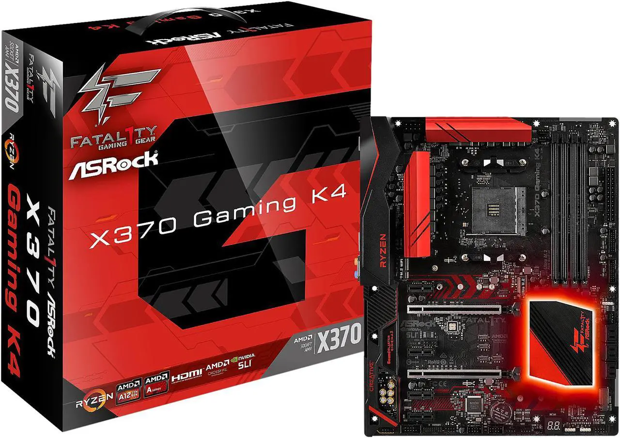 Alt view image 7 of 7 - ASRock Fatal1ty X370 Gaming K4 AM4 AMD Promontory X370 USB 3.1 HDMI ATX AMD Motherboard