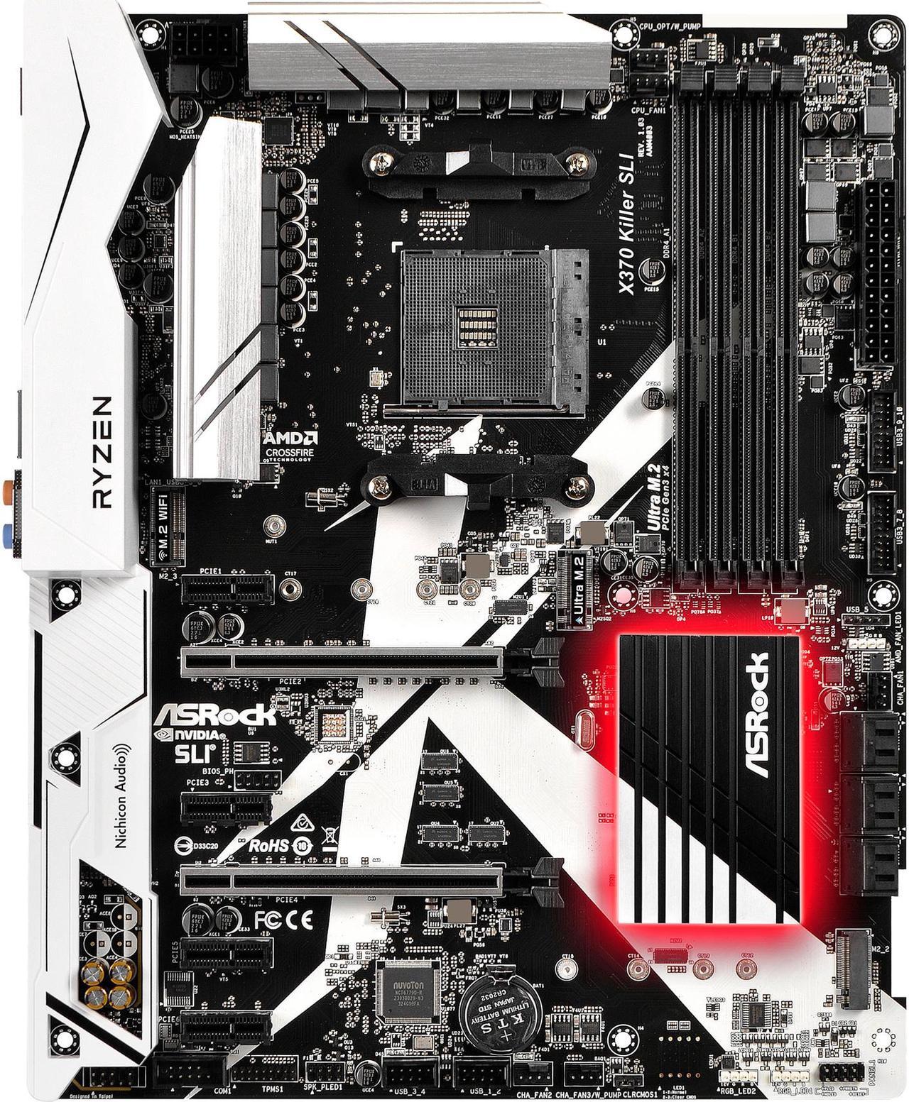 Main image of ASRock X370 Killer SLI AM4 AMD Promontory X370 SATA 6Gb/s USB 3.0 HDMI ATX Motherboards - AMD
