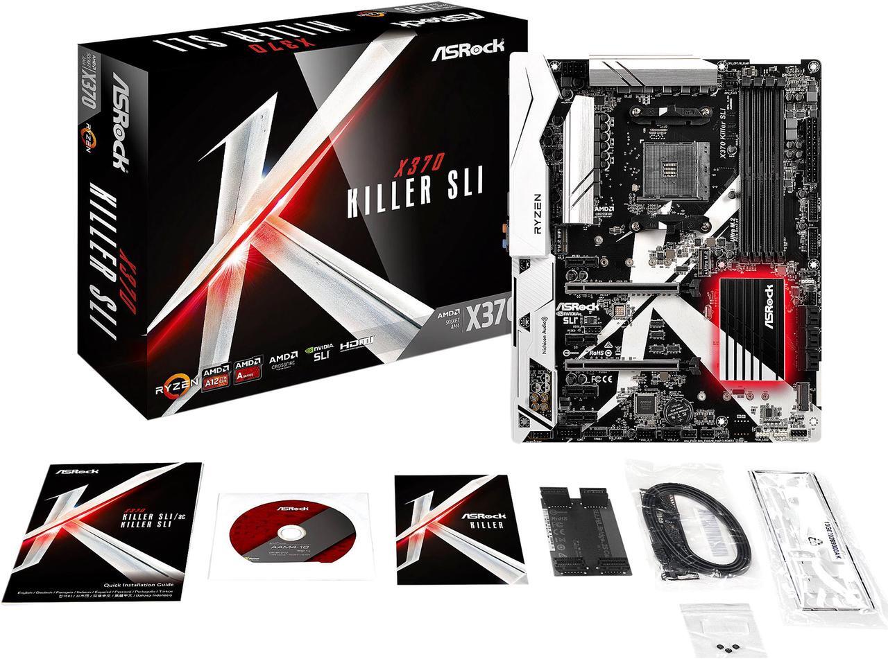 Alt view image 8 of 10 - ASRock X370 Killer SLI AM4 AMD Promontory X370 SATA 6Gb/s USB 3.0 HDMI ATX Motherboards - AMD