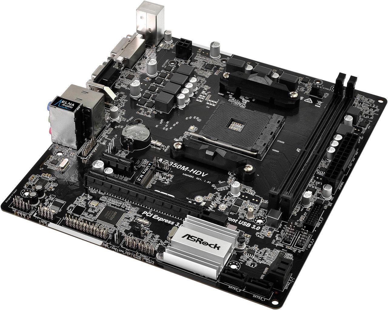 Main image of ASRock AB350M-HDV AM4 AMD Promontory B350 SATA 6Gb/s USB 3.1 HDMI Micro ATX AMD Motherboard