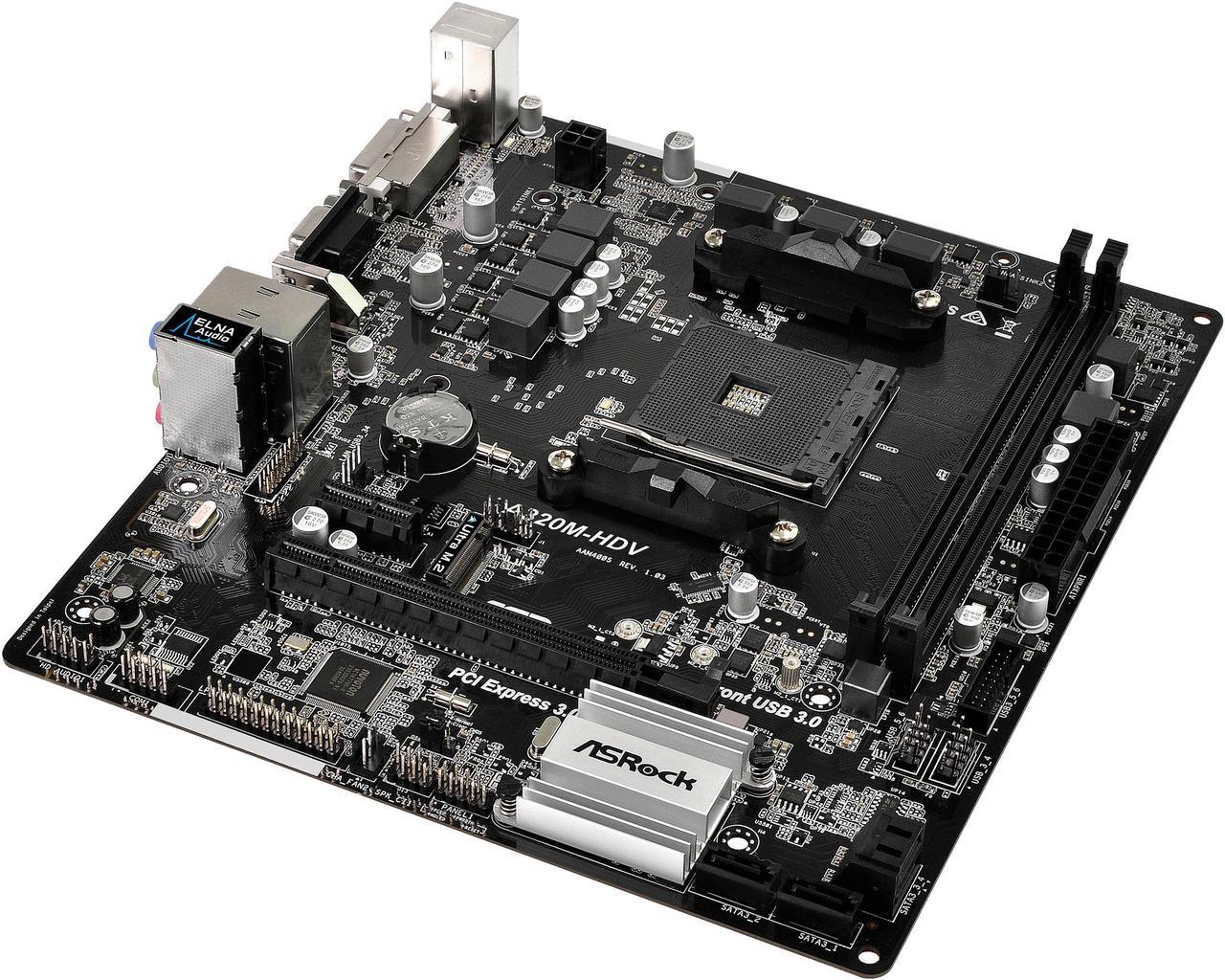 ASRock A320M-HDV AM4 AMD Promontory A320 SATA 6Gb/s USB 3.1 HDMI Micro ATX AMD Motherboard