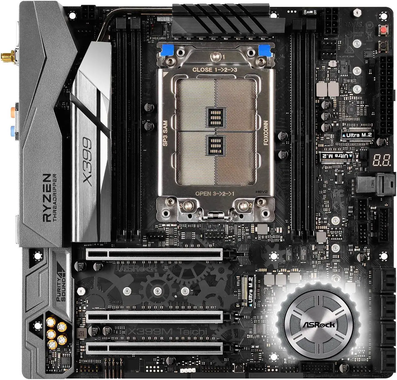 Alt view image 2 of 10 - ASRock X399M TAICHI sTR4 AMD X399 Micro ATX AMD Motherboard