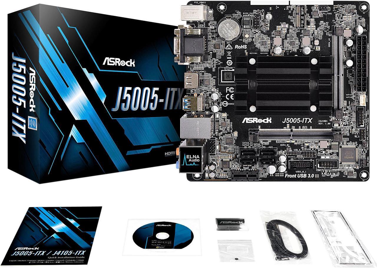Alt view image 6 of 6 - ASRock J5005-ITX Intel Quad-Core Pentium Silver Processor J5005 (up to 2.8 GHz) Mini ITX Motherboard / CPU Combo