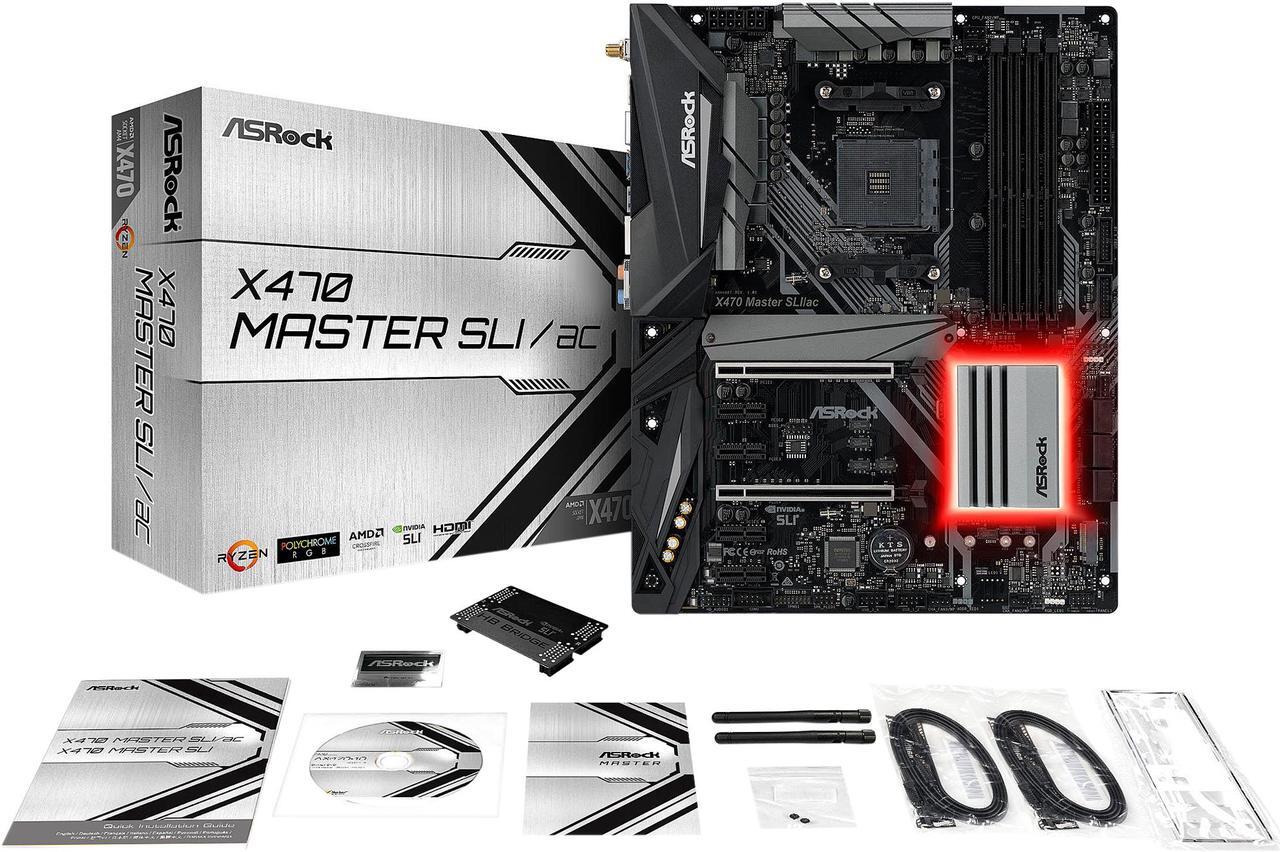 Alt view image 9 of 11 - ASRock X470 Master SLI/AC AM4 AMD Ryzen 3000 Series CPU Ready ATX AMD Motherboard