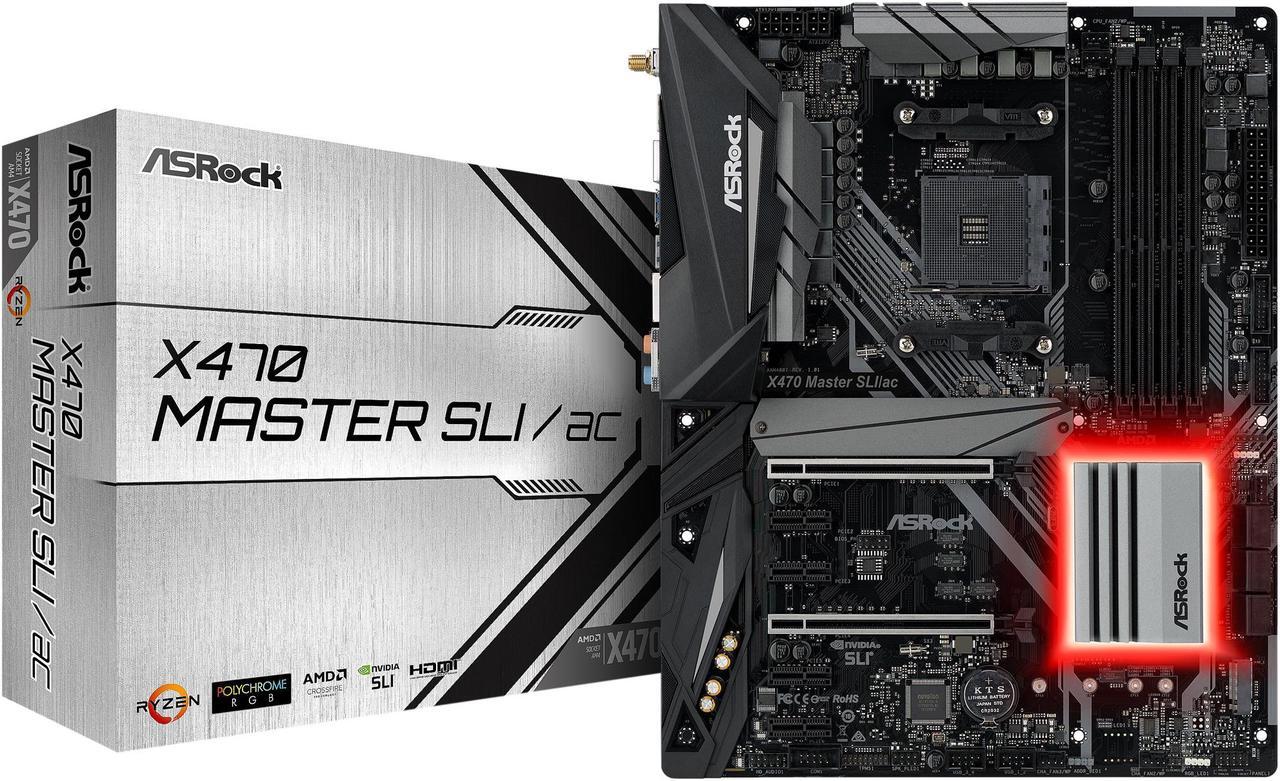 Alt view image 11 of 11 - ASRock X470 Master SLI/AC AM4 AMD Ryzen 3000 Series CPU Ready ATX AMD Motherboard
