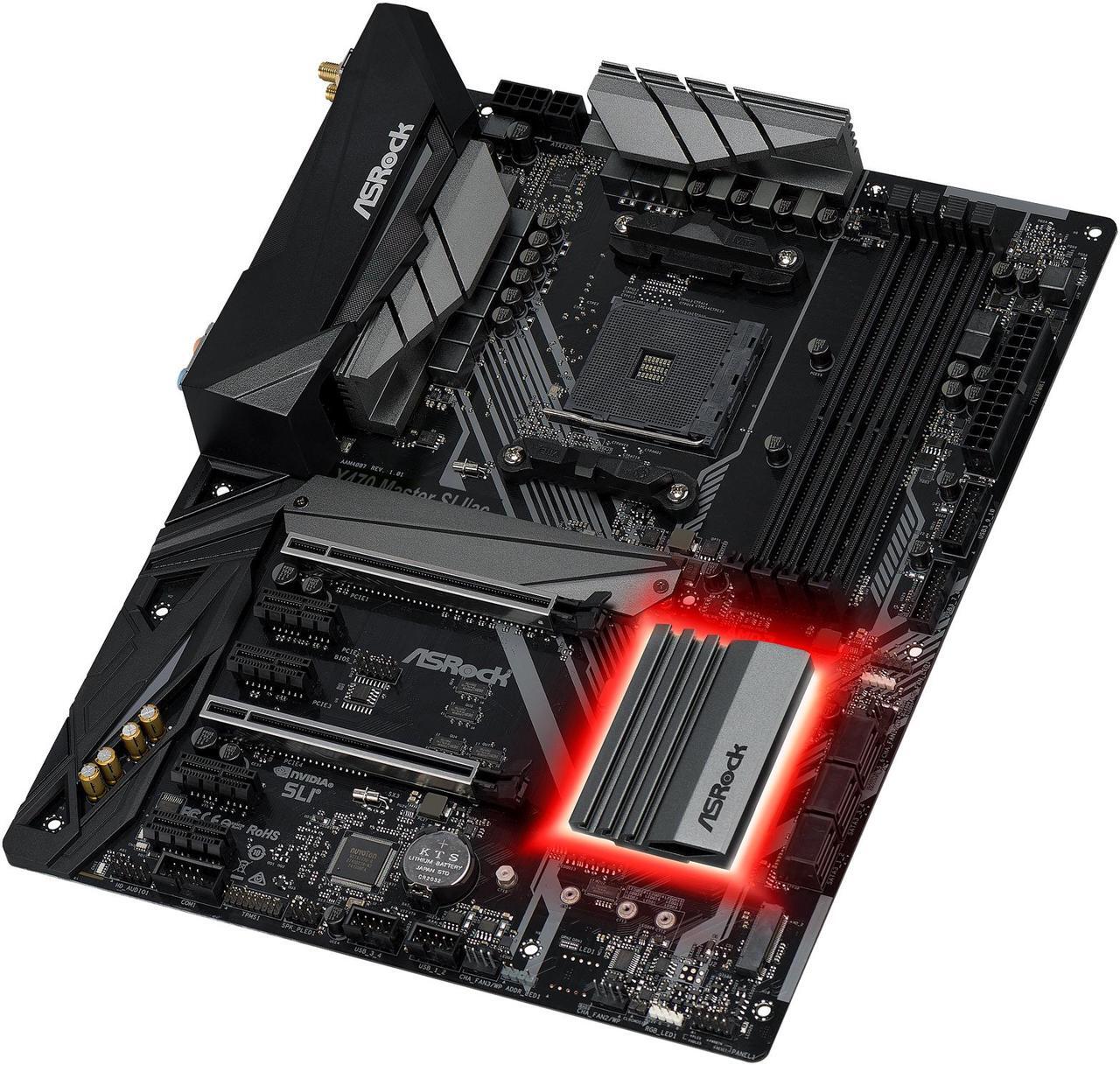 Alt view image 3 of 11 - ASRock X470 Master SLI/AC AM4 AMD Ryzen 3000 Series CPU Ready ATX AMD Motherboard