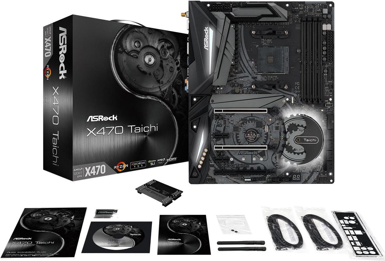 Alt view image 7 of 11 - ASRock X470 Taichi AM4 AMD Ryzen 3000 Series CPU Ready ATX AMD Motherboard