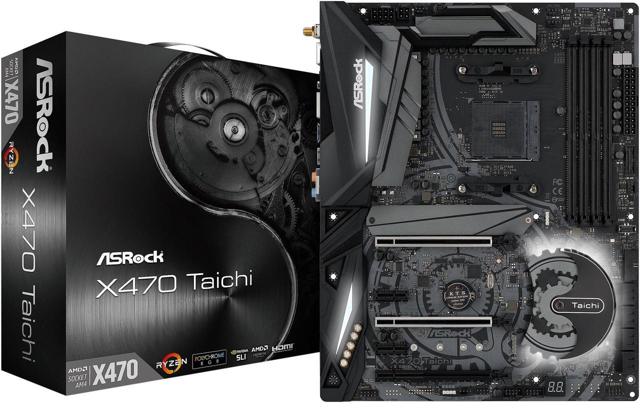 Alt view image 8 of 11 - ASRock X470 Taichi AM4 AMD Ryzen 3000 Series CPU Ready ATX AMD Motherboard