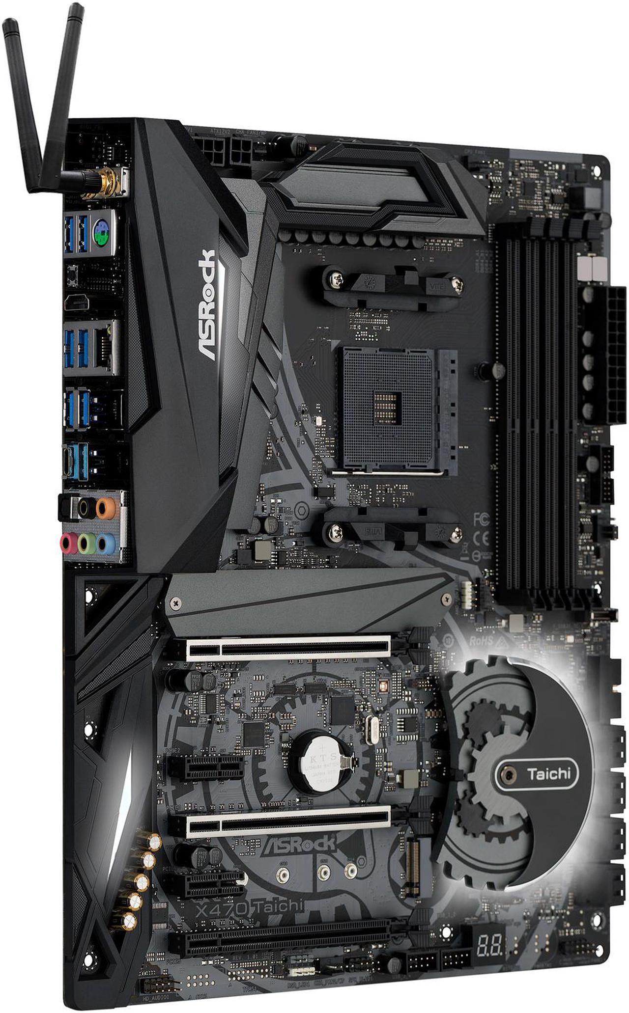 Alt view image 4 of 11 - ASRock X470 Taichi AM4 AMD Ryzen 3000 Series CPU Ready ATX AMD Motherboard