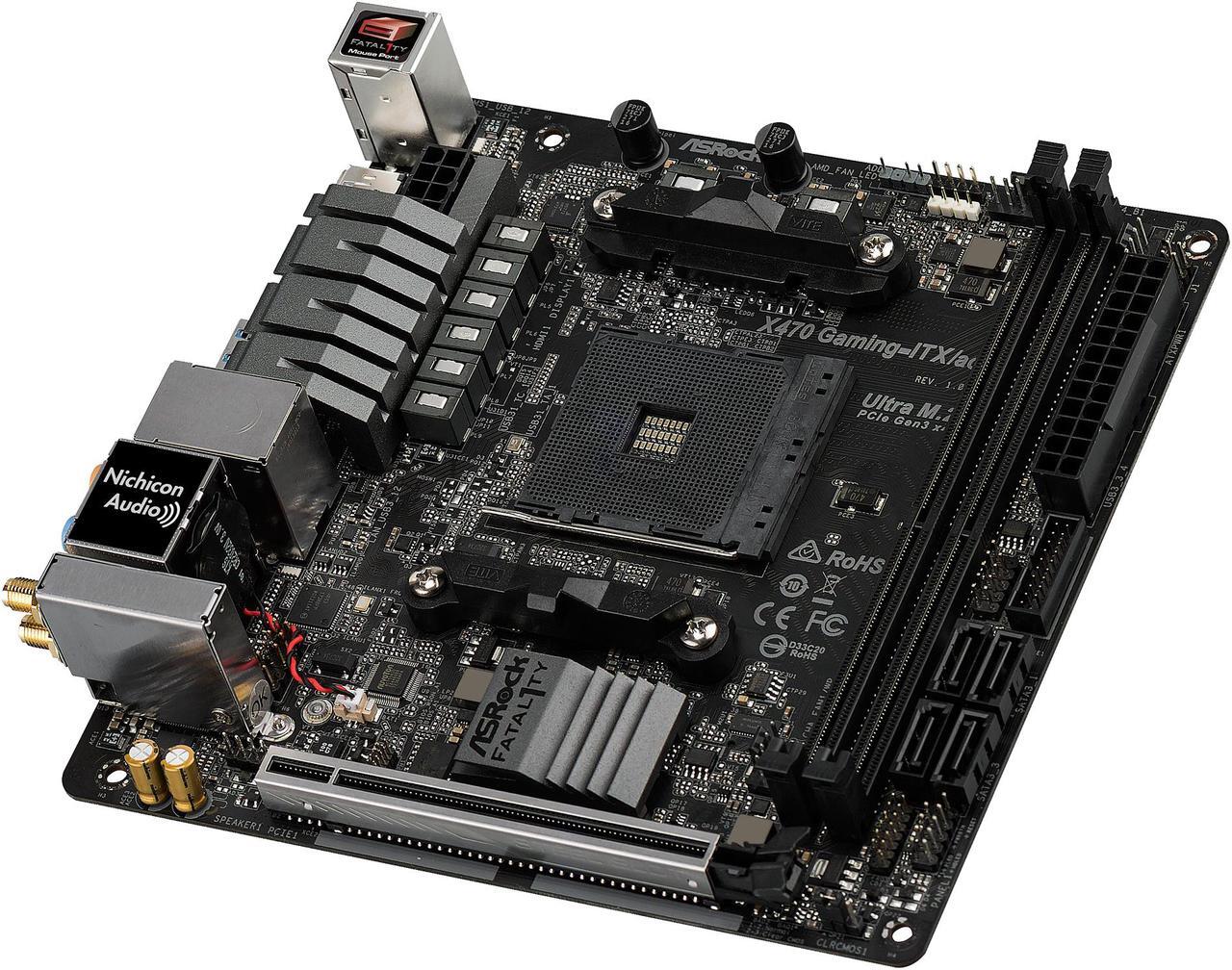 Alt view image 3 of 9 - ASRock Fatal1ty X470 Gaming-ITX/ac AM4 AMD Ryzen 3000 Series CPU Ready Mini ITX AMD Motherboard
