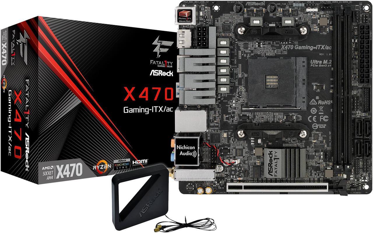 Alt view image 9 of 9 - ASRock Fatal1ty X470 Gaming-ITX/ac AM4 AMD Ryzen 3000 Series CPU Ready Mini ITX AMD Motherboard
