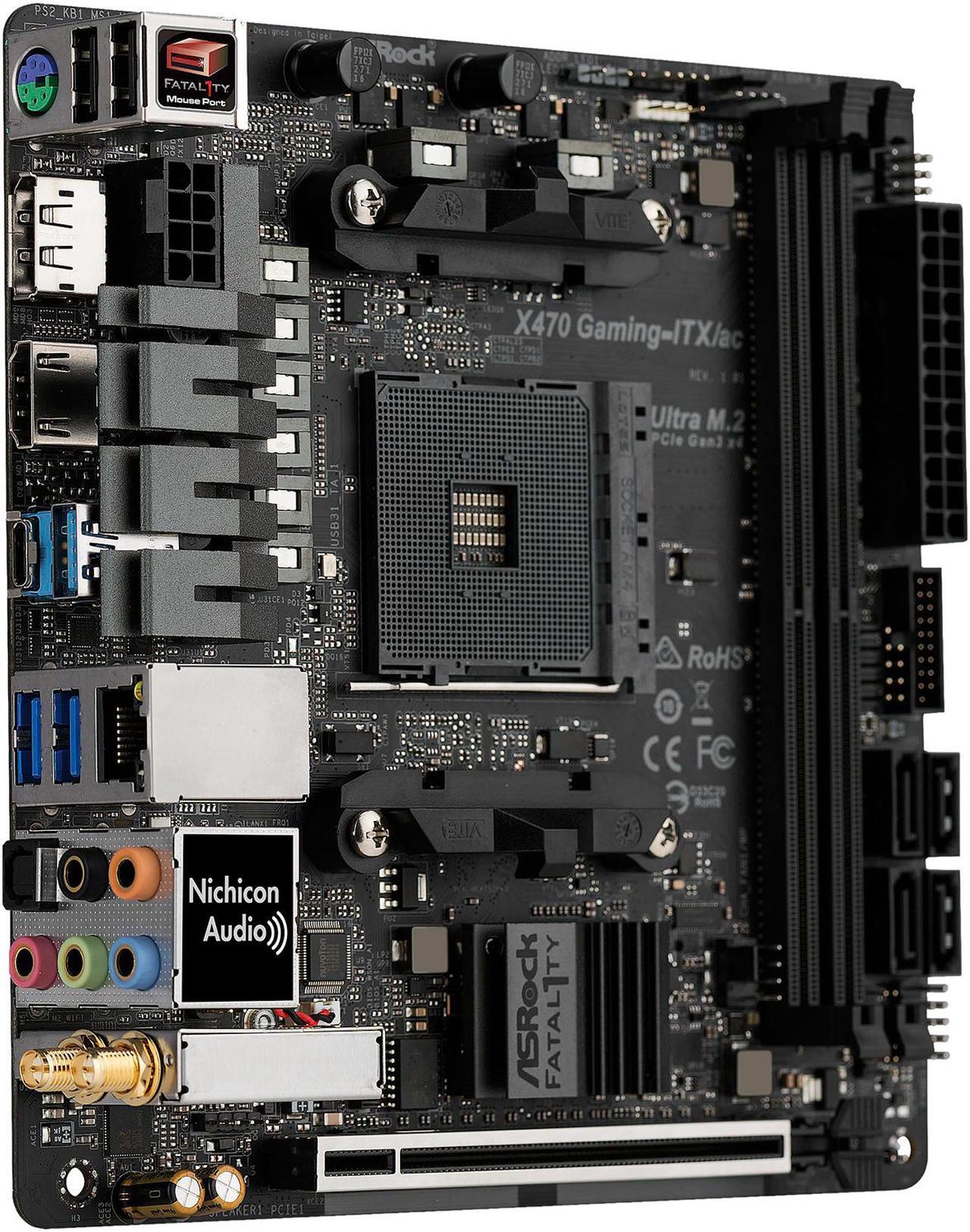 Alt view image 4 of 9 - ASRock Fatal1ty X470 Gaming-ITX/ac AM4 AMD Ryzen 3000 Series CPU Ready Mini ITX AMD Motherboard