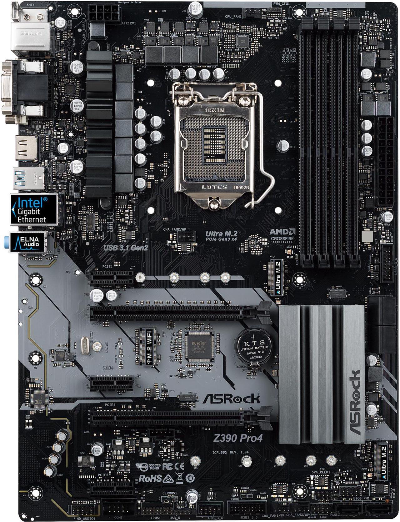 Main image of ASRock Z390 Pro4 LGA 1151 (300 Series) Intel Z390 ATX Intel Motherboard